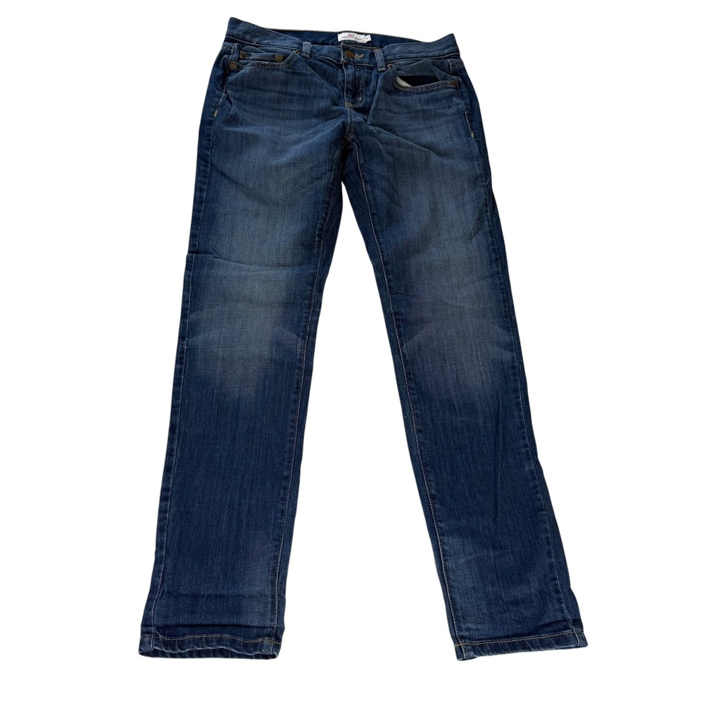 Vineyard Vines Womens Size 4 Dark Wash Straight Leg Stretch Denim Blue Jeans